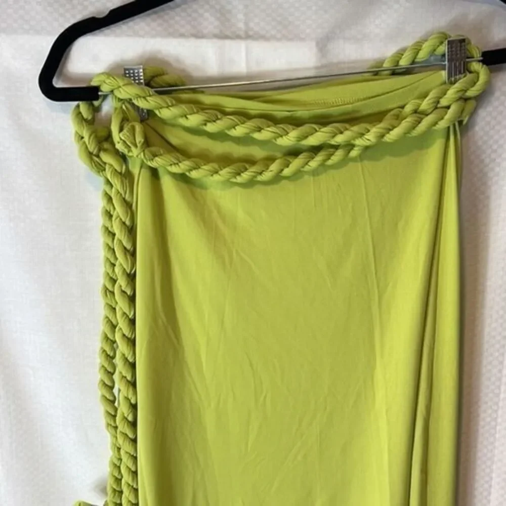 Micas Braided Waist Tie Wrap Skirt or Cover-Up Lime Green‎ Size M